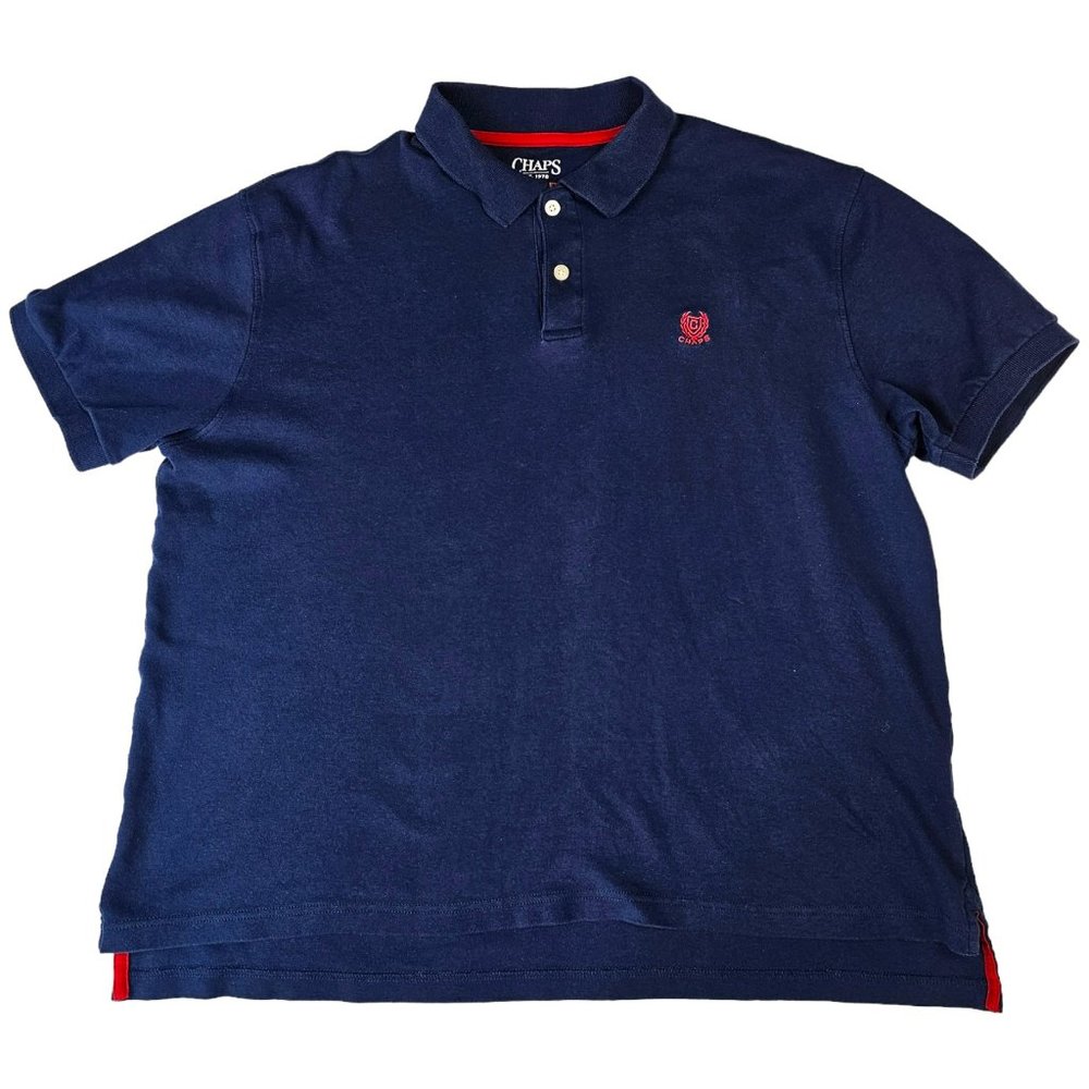 NWOT Chaps Men’s Navy Natural Stretch Polo Shirt Size L